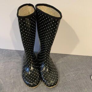 chooka Black Polka Dot Rain Boots